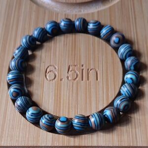 Blue Malachite Stone Stretch Bracelet